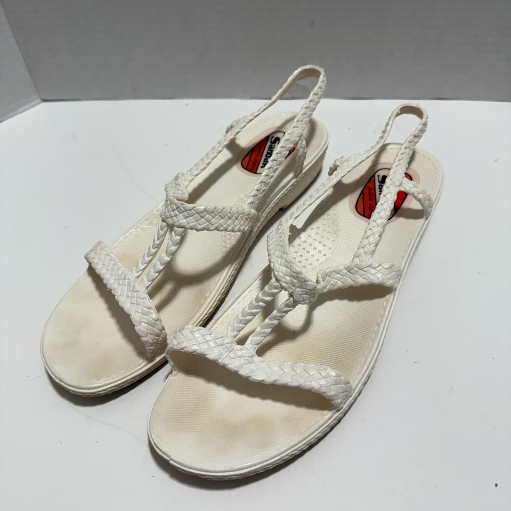 True Vintage Sandak  Sandals Marilu Women’s Rubber White Sandal - Size 8.5